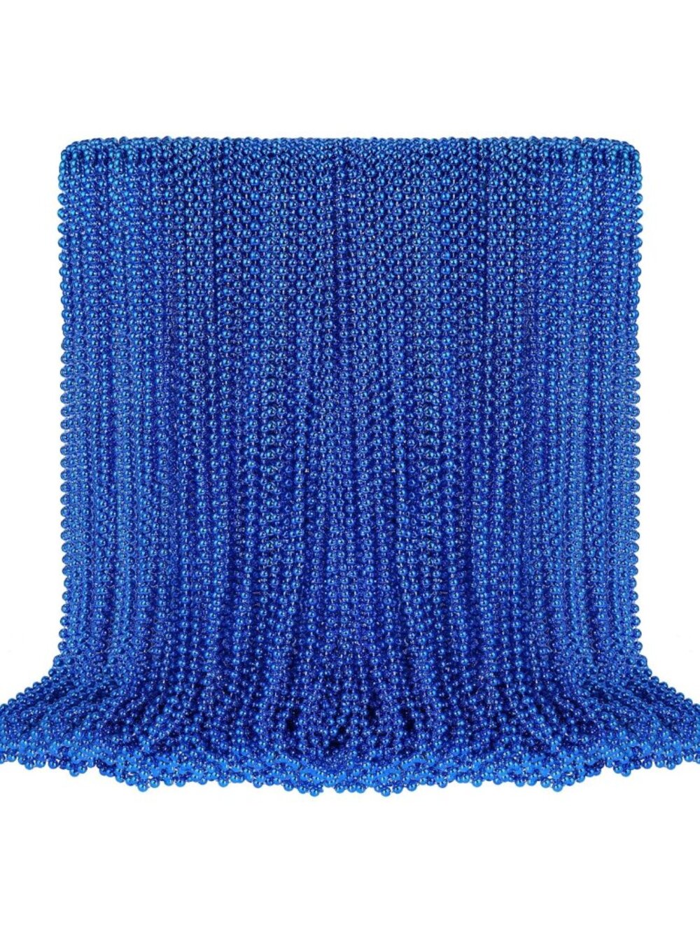 100 PCS Blue Bead Necklaces | 33" Mardi Gras & Patriotic Party Accessories
